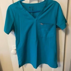 FIGS teal Catarina scrub top